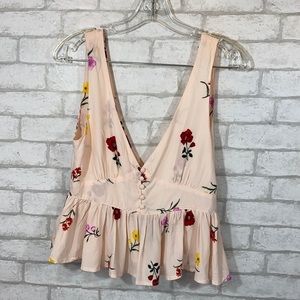 Forever 21 floral light pink tank top size Medium